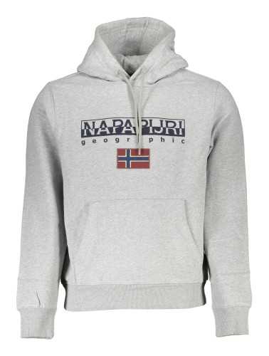 NAPAPIJRI MEN'S GRAY ZIPLESS SWEATSHIRT