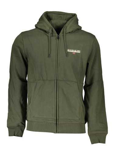 NAPAPIJRI MEN'S GREEN ZIP SWEATSHIRT