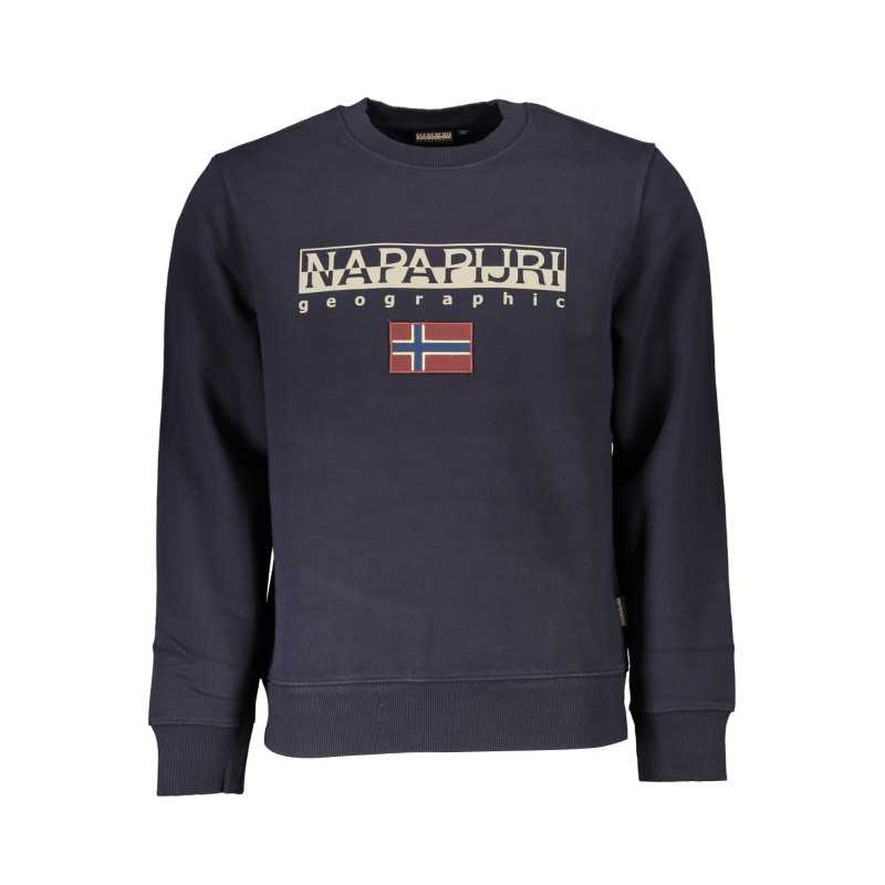 NAPAPIJRI MEN'S BLUE ZIPLESS SWEATSHIRT