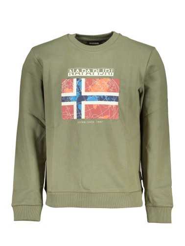 NAPAPIJRI GREEN MEN'S ZIPLESS SWEATSHIRT