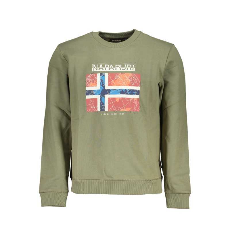 NAPAPIJRI GREEN MEN'S ZIPLESS SWEATSHIRT