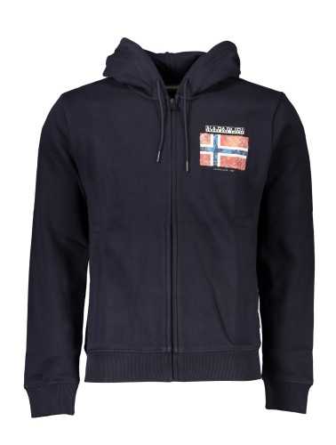 NAPAPIJRI MEN'S BLUE ZIP SWEATSHIRT