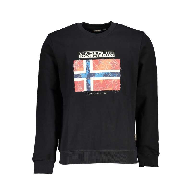 NAPAPIJRI MEN'S BLACK ZIPLESS SWEATSHIRT