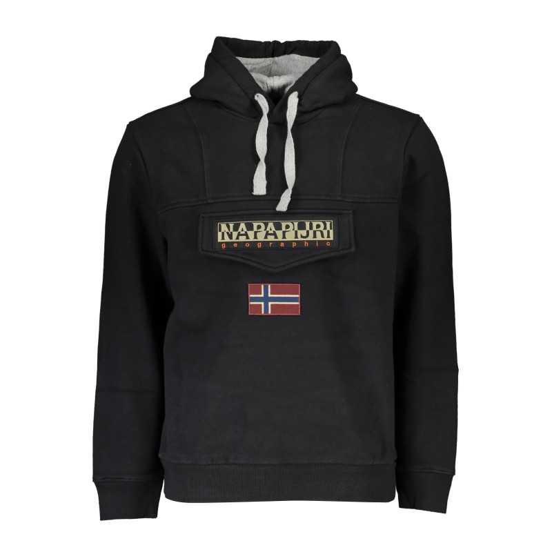 NAPAPIJRI MEN'S BLACK ZIPLESS SWEATSHIRT