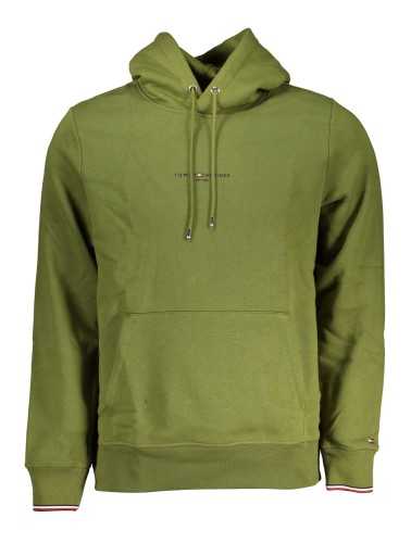 TOMMY HILFIGER MEN'S GREEN ZIPLESS SWEATSHIRT