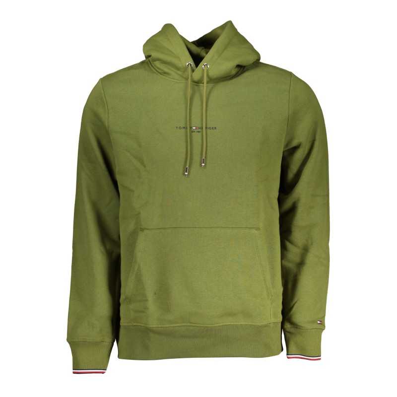 TOMMY HILFIGER MEN'S GREEN ZIPLESS SWEATSHIRT