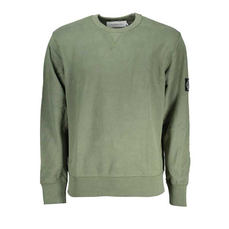 CALVIN KLEIN MEN'S GREEN ZIPLESS SWEATSHIRT