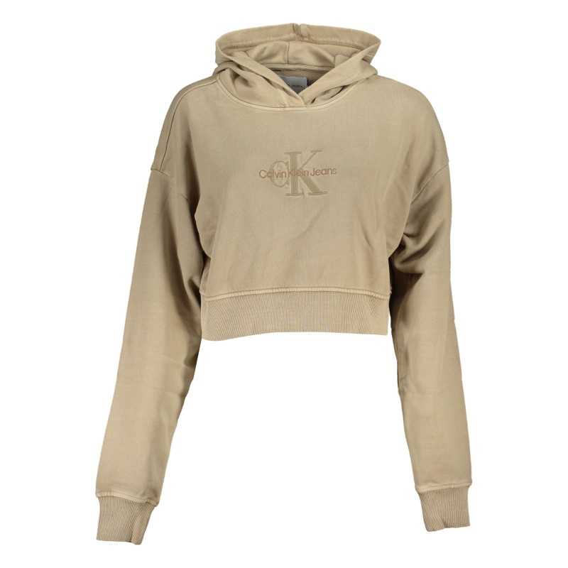 CALVIN KLEIN WOMEN'S ZIPLESS SWEATSHIRT BEIGE