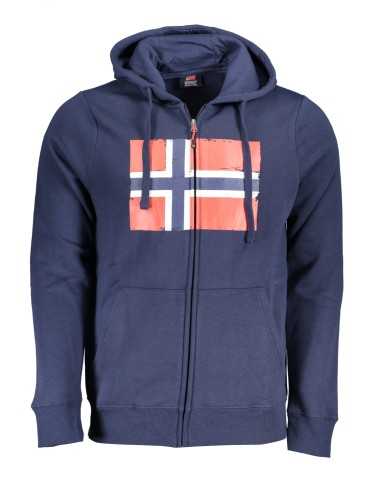 NORWAY 1963 FELPA CON ZIP UOMO BLU