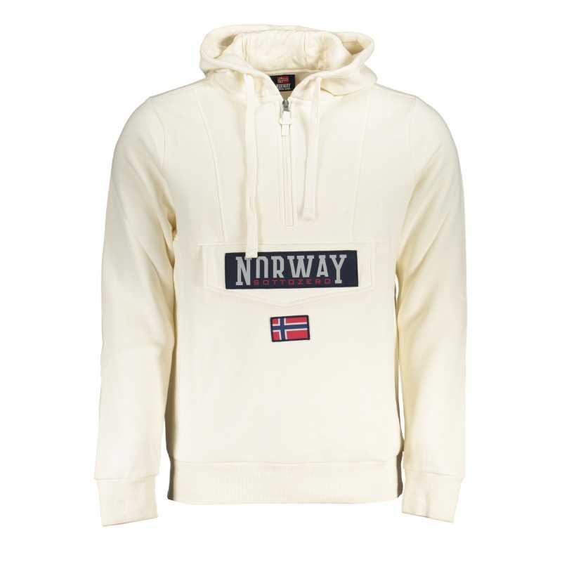 NORWAY 1963 FELPA SENZA ZIP UOMO BIANCO