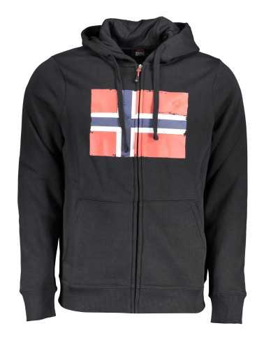 NORWAY 1963 FELPA CON ZIP UOMO NERO