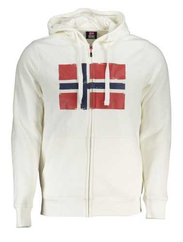 NORWAY 1963 FELPA CON ZIP UOMO BIANCO