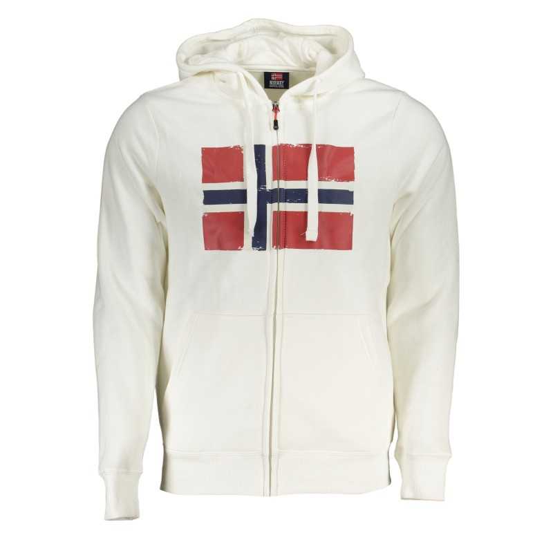 NORWAY 1963 FELPA CON ZIP UOMO BIANCO