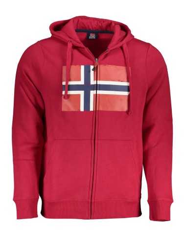 NORWAY 1963 FELPA CON ZIP UOMO ROSSO