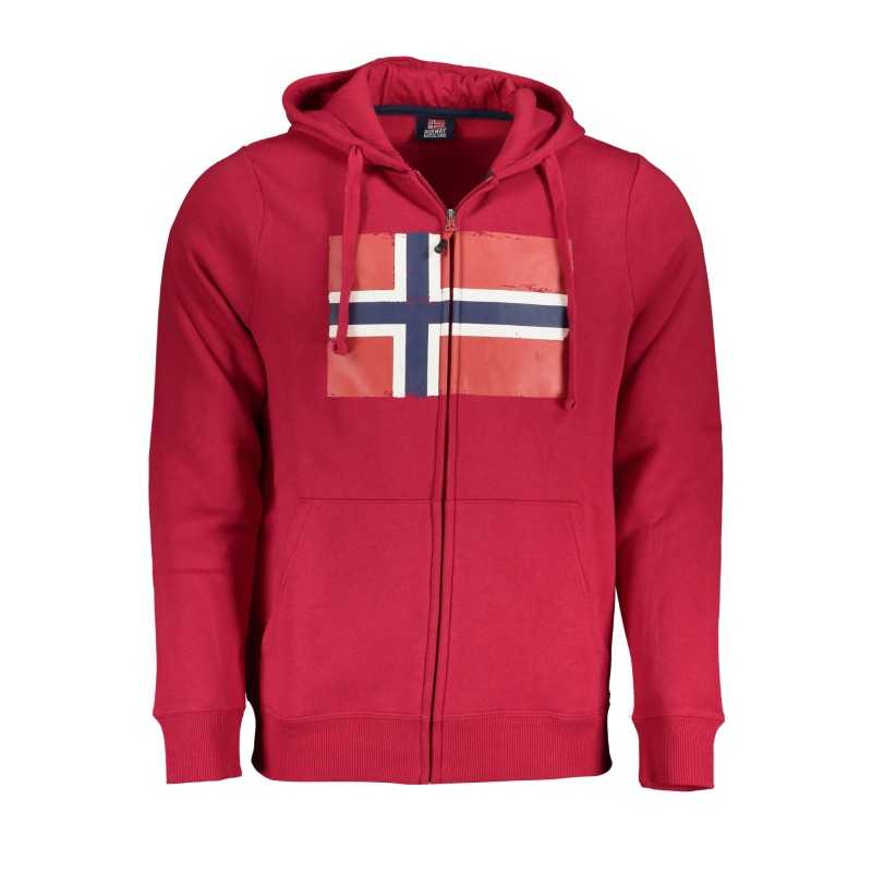 NORWAY 1963 MEN'S RED ZIP SWEATSHIRT