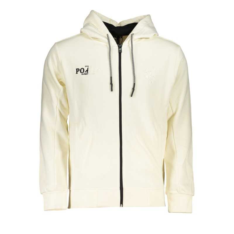 US GRAND POLO MEN'S WHITE ZIP SWEATSHIRT