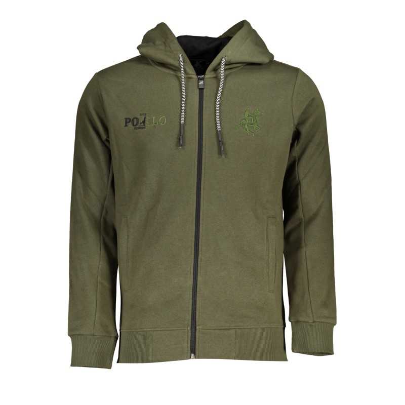 US GRAND POLO MEN'S GREEN ZIP SWEATSHIRT