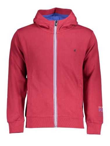 US GRAND POLO MEN'S RED ZIP SWEATSHIRT