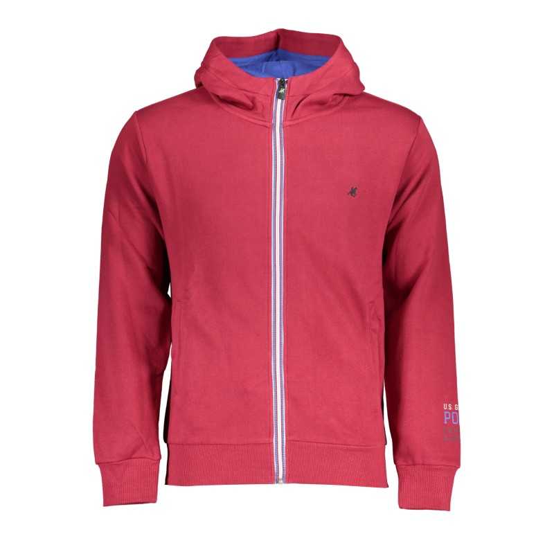 US GRAND POLO MEN'S RED ZIP SWEATSHIRT