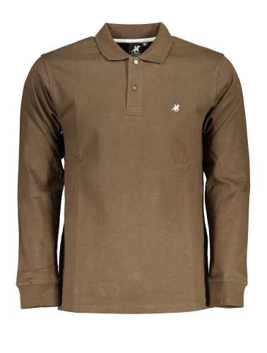 US GRAND POLO MEN'S LONG SLEEVED POLO SHIRT BROWN