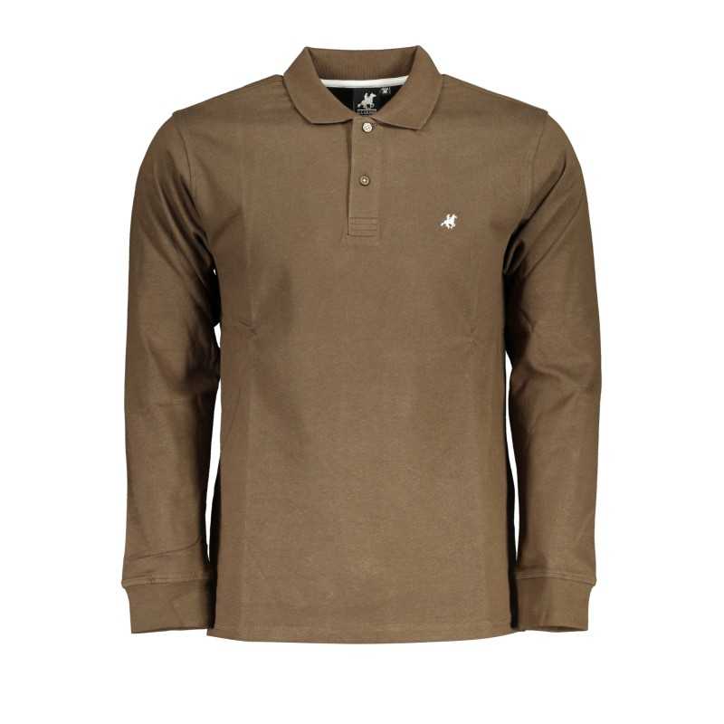 US GRAND POLO MEN'S LONG SLEEVED POLO SHIRT BROWN