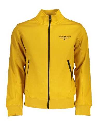 US GRAND POLO MEN'S YELLOW ZIP SWEATSHIRT