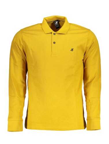 US GRAND POLO MEN'S YELLOW LONG SLEEVED POLO SHIRT