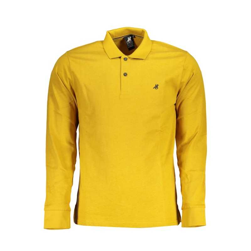 US GRAND POLO MEN'S YELLOW LONG SLEEVED POLO SHIRT