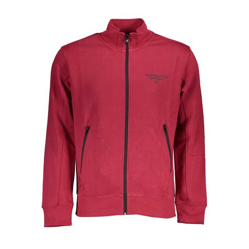 US GRAND POLO MEN'S RED ZIP SWEATSHIRT