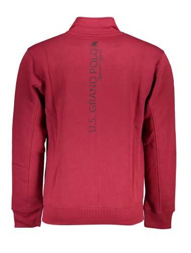 US GRAND POLO MEN'S RED ZIP SWEATSHIRT