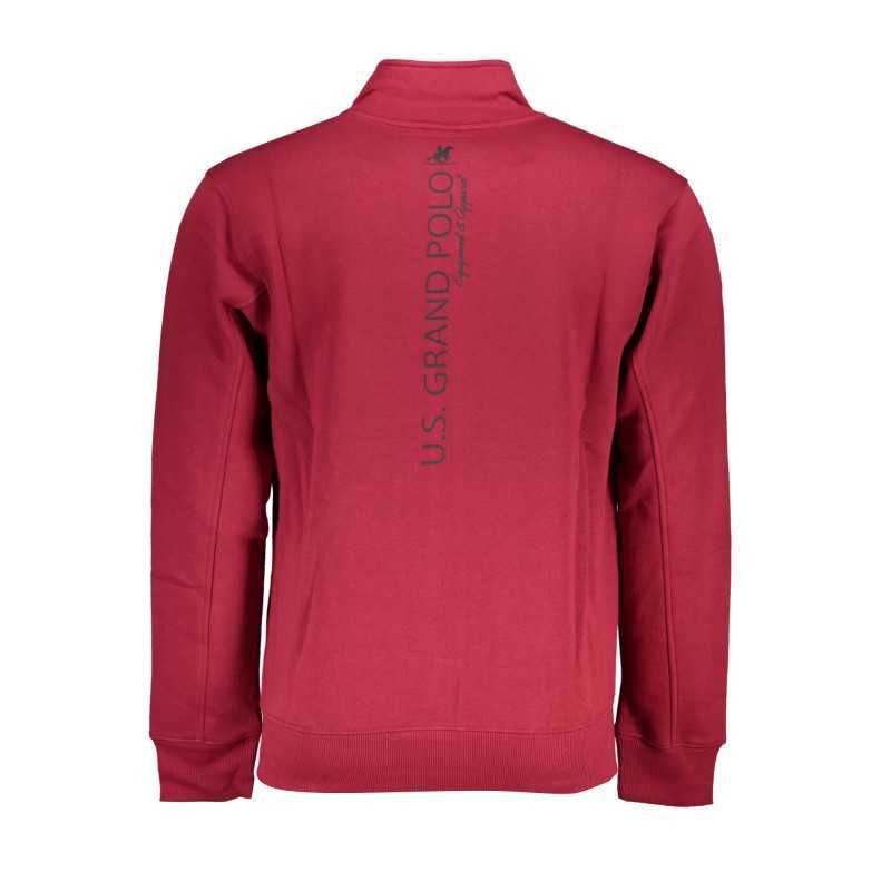 US GRAND POLO MEN'S RED ZIP SWEATSHIRT