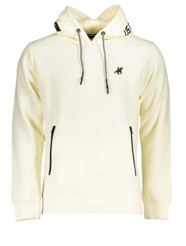 US GRAND POLO MEN'S WHITE ZIPLESS SWEATSHIRT