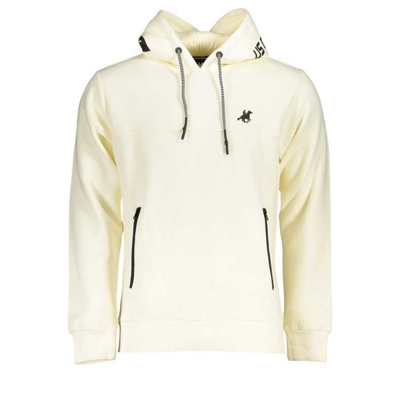 US GRAND POLO MEN'S WHITE ZIPLESS SWEATSHIRT