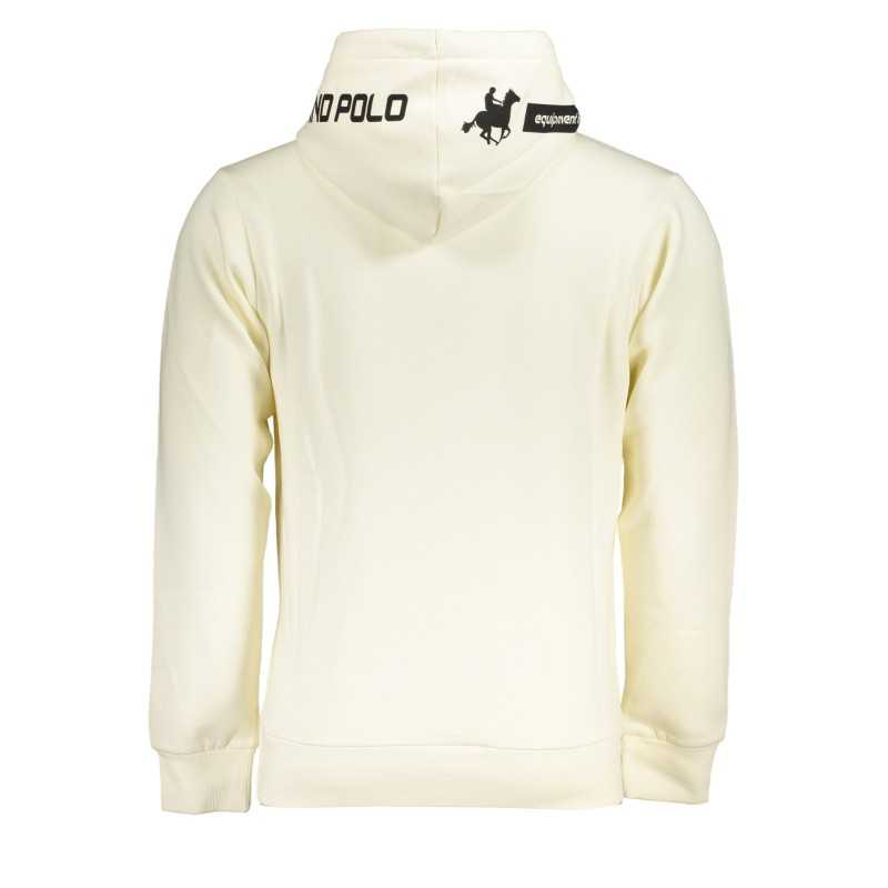 US GRAND POLO MEN'S WHITE ZIPLESS SWEATSHIRT