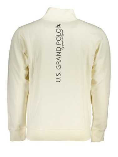 US GRAND POLO MEN'S WHITE ZIP SWEATSHIRT