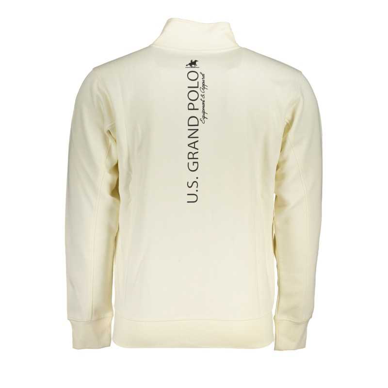 US GRAND POLO MEN'S WHITE ZIP SWEATSHIRT