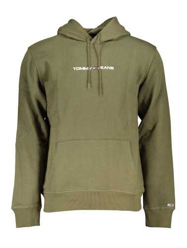 TOMMY HILFIGER MEN'S GREEN ZIPLESS SWEATSHIRT