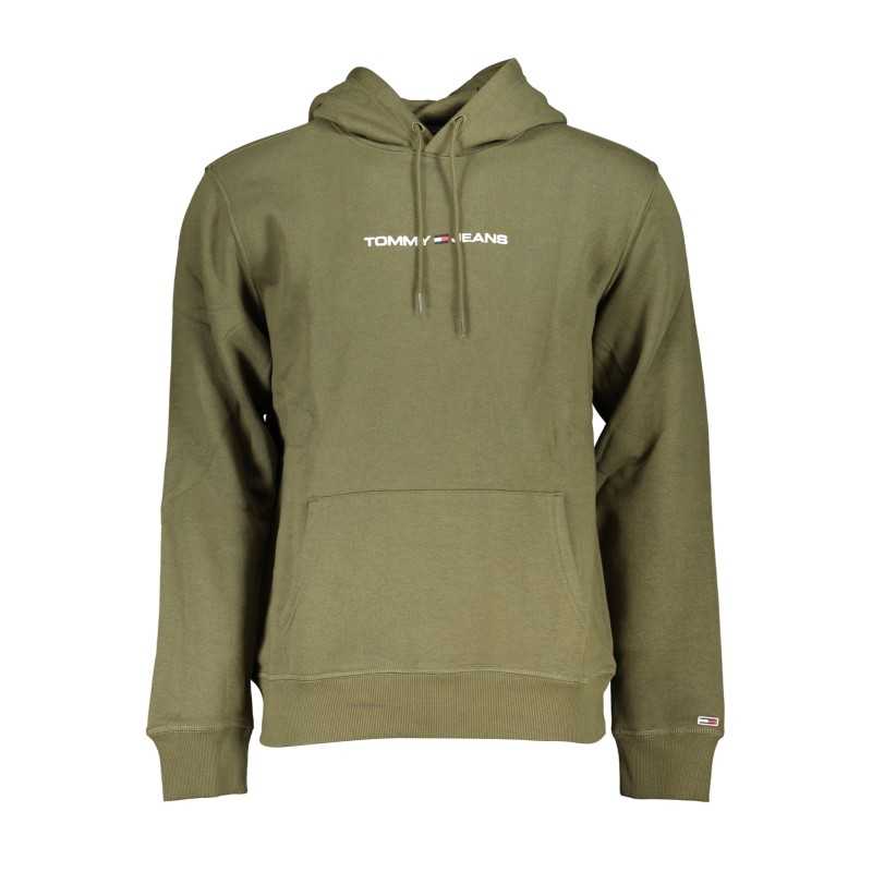 TOMMY HILFIGER MEN'S GREEN ZIPLESS SWEATSHIRT