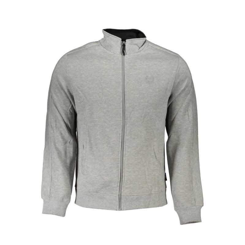 GIAN MARCO VENTURI MEN'S GRAY ZIP SWEATSHIRT