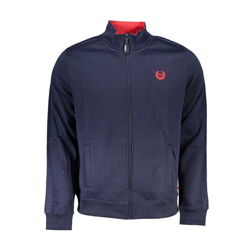 GIAN MARCO VENTURI MEN'S BLUE ZIP SWEATSHIRT