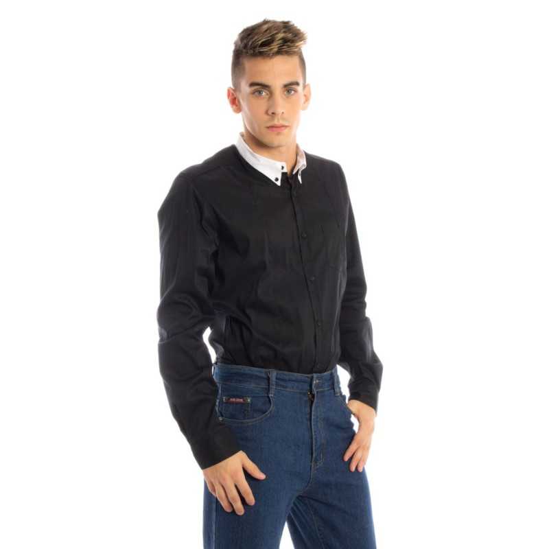 PAPETE CAMICIA MANICHE LUNGHE UOMO NERO