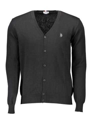 US POLO CARDIGAN MAN BLACK