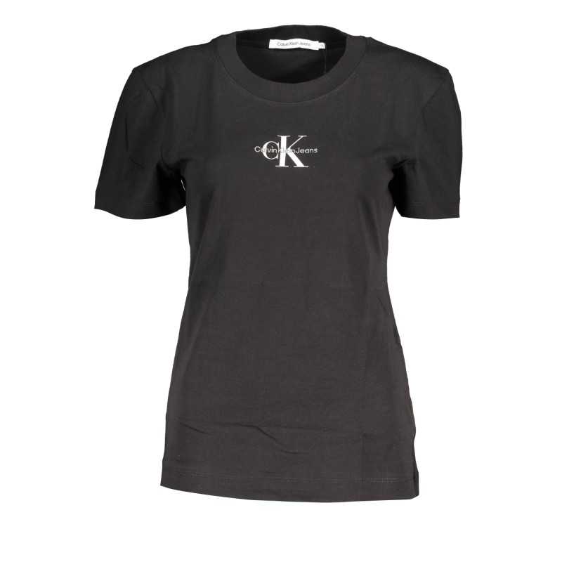 CALVIN KLEIN T-SHIRT MANICHE CORTE DONNA NERO