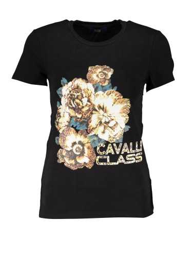 CAVALLI CLASS T-SHIRT MANICHE CORTE DONNA NERO