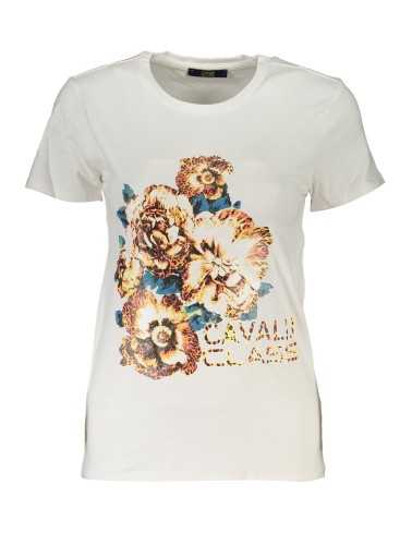 CAVALLI CLASS T-SHIRT MANICHE CORTE DONNA BIANCO