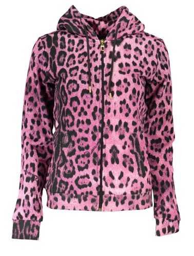 CAVALLI CLASS FELPA CON ZIP DONNA ROSA