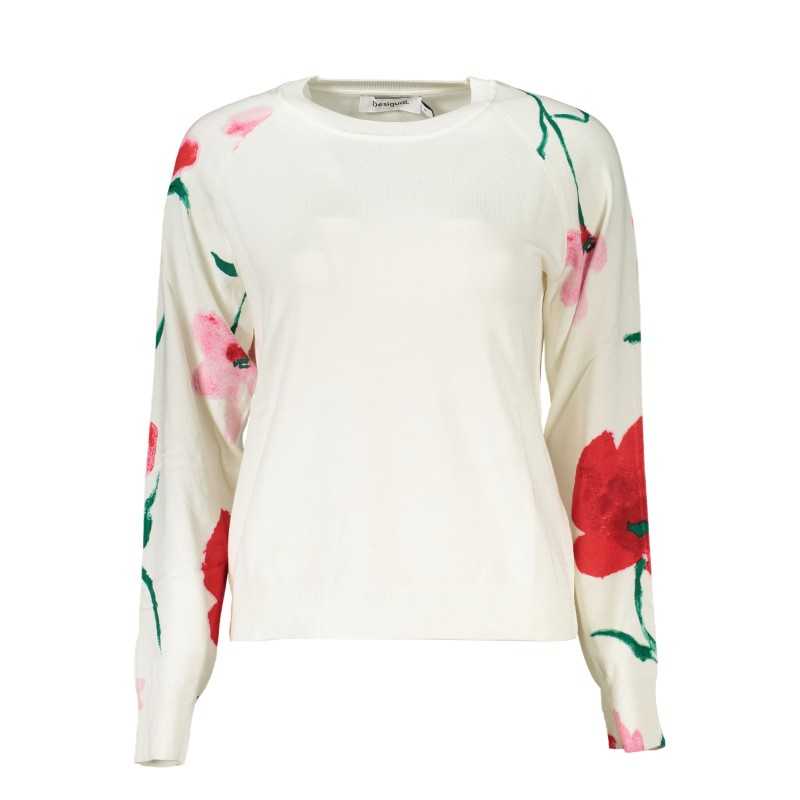 DESIGUAL MAGLIA DONNA BIANCO