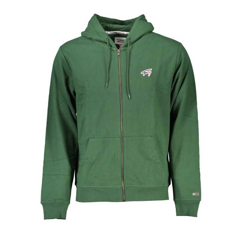 TOMMY HILFIGER FELPA CON ZIP UOMO VERDE