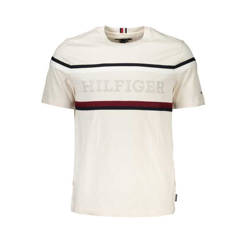 TOMMY HILFIGER T-SHIRT MANICHE CORTE UOMO BEIGE