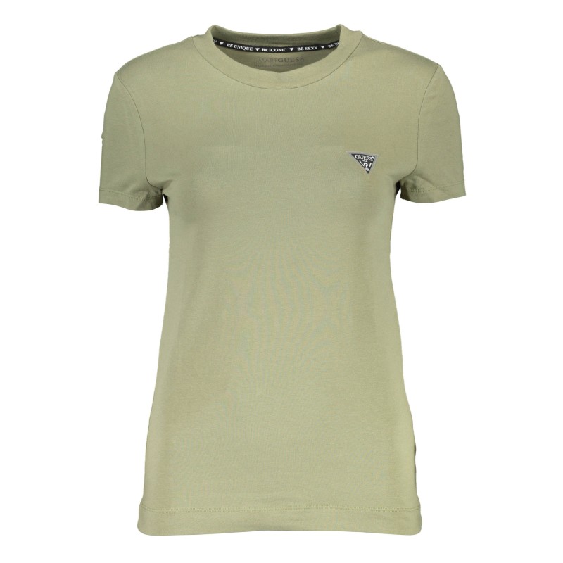 GUESS JEANS T-SHIRT MANICHE CORTE DONNA VERDE